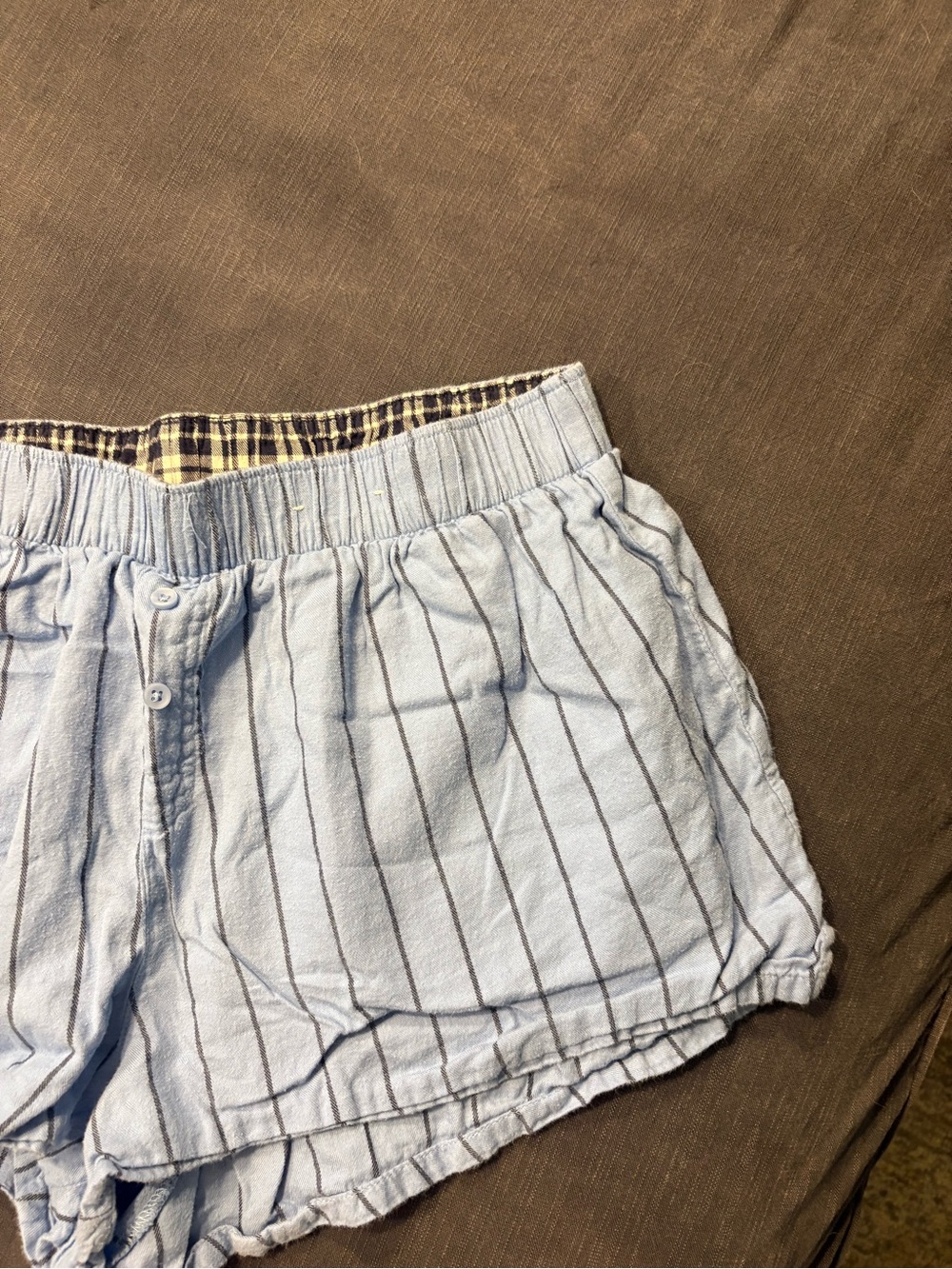wild fable Light Blue Pinstripe High-Waist Women’s Shorts - Picture 2 of 4